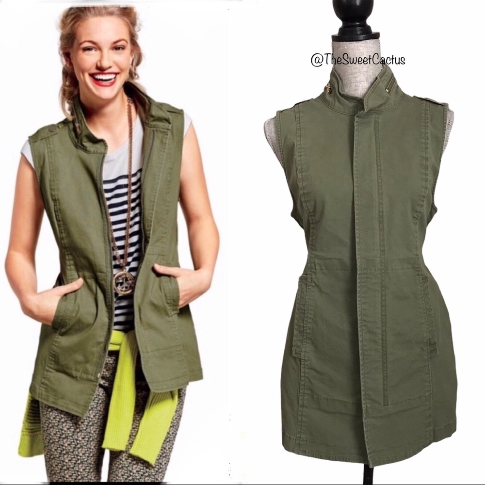 CAbi 5101 Explorer Utility Vest Olive Military Green Zip Up Jacket Topper